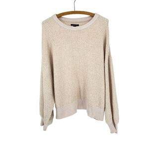 American Eagles Outfitters Beige Women's Knitted Pullover Sweater - Size XXL